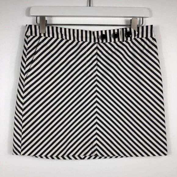 J. Crew Chevron Striped Trouser Mini Skirt - Picture 1 of 7
